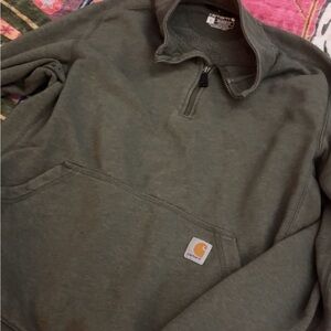 Carhartt Forest Green Half-Zip Sweatshirt